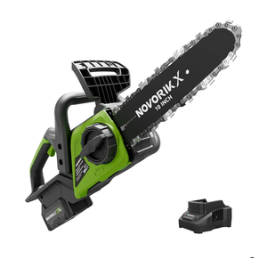 NovorikX 20V Cordless Chainsaw, 10-Inch Electric Chain Saw with 4.0Ah Battery & Charger, Auto Oiler, Tool-Free Chain Tension for Tree Trimming, Branch Cutting & Yard Work