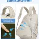 WANDF Travel Backpack For Spirit Airlines Personal Item Bag 18x14x8 with Wet Pocket, 17 Inch Laptop Backpack for Men WomenWhite