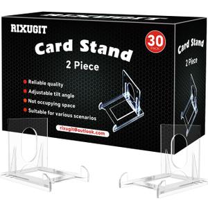 30Pack 2Piece Card Display Stands  baseball card stand, Small Stand for Card Holder, Card Stand, Transparent Display Stand for Magnetic Card Case, Showcase Top Loaders,Hard Sleevse Display Stand