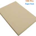 100 Sheets Kraft Sticker Paper Labels, SAFYY 8-1/4" x 11-11/16" Self Adhesive Shipping Labels-Compatible with Copier, UV Printer, Digital Printer, Laser & Inkjet Printers (Dark Brown Printer Labels)
