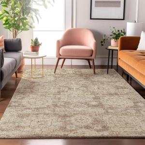 Addison Rugs Mayfield AMF634 Mocha 3' x 5' Indoor Premium Machine Washable Rug, Silky Soft, Easy Clean, Non Shedding, Bedroom, Living Room, Dining Room, Kitchen, Patio Rug
