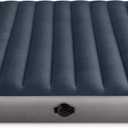 Intex 64783E Dura-Beam Standard Single-High Air Mattress: Fiber-Tech Queen Size 2-Step Pump 10in Bed Height 600lb Weight Capacity