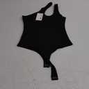 REORIA Butsmooth® Women's Trendy Sexy Plunge One Shoulder Sleeveless V Backless Going Out Tank Bodysuits Tops, Size S
