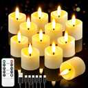 Rechargeable Flameless Candles with Remote Timer, 1.5"x2" LED Votive Fake Candles, Flickering Tea Lights Candles Battery Operated for Wedding Party Windows Table Home Decor (6 Pack)