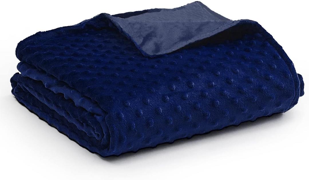 YnM Fuzzy Duvet Cover for Weighted Blankets (Navy Blue, 60''x80'')