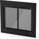 Stanbroil Fireplace Glass Cabinet-Style Door, Black Finish, Medium, Decorative Fireplace Screen Door for Fireplace Accessories