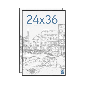 MCS Original Poster Frame 24x36 Black Lightweight Vertical & Horizontal Wall Hanging Large Picture Frame for Posters, Art Prints & Gallery Wall (2-Pack)