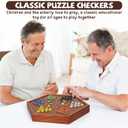 15-Inch Wooden Chinese Checkers Board Game Set Classic Strategy Game with 72 Glass Marbles, Dual-Sided Storage Drawer, Family Board Games for Adults, Educational Travel and Indoor Game