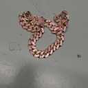 LEIFIDE Dog Chain Collar Diamond Link Puppy Collar 12 mm Wide Dog Necklace Metal Cat Chain Pet Crystal Necklace Jewelry Accessories for Small Medium Large Pet(12 Inch,Rose Gold, Pink)