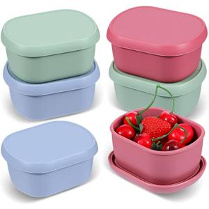 6 Pcs 10 oz Silicone Snack Containers Reusable Food Storage Containers with Lids Stackable Lunch Box Containers, BPA Free, for Lunch, Travel