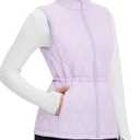 Baleaf Women's Puffer Drawstring Vest Lightweight Winter Warm Stand Collar Quilted Golf Vests Water Resistant Zip Pockets, XL