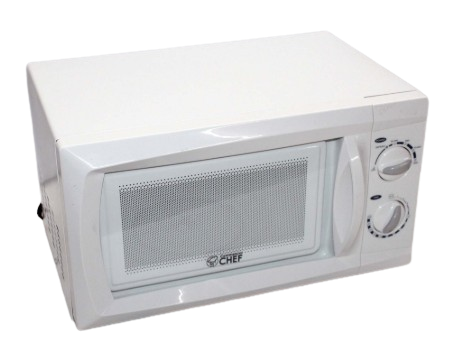 COMMERCIAL CHEF 0.6 Cubic Foot Microwave with 6 Power Levels, Small Microwave with Push Button Door, 700W Countertop with 30 Minute Timer and Mechanical Dial Controls, White