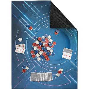 Board Game Mat for Table 31 x 55 Inches, Waterproof Neoprene Gaming Playmat for Mahjong, Poker, Board Games, Card Games, Tile Games,Dominoes & RPG–Large Portable Table Cover (Glitter Purple)