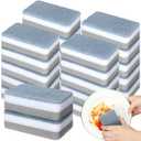 Sponges Wrapped 48 Pack Kitchen Dishwashing Sponge Bulk Non Scratch Scouring Pad Odor Free Grey Sponge Wipes Suitable Household Cleaning Dishes for Travel Apartments