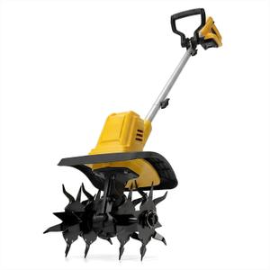 Cordless Brushless Garden Tiller Cultivator Compatible with dewalt 20v Battery (Tool Only), 10 Wide 7 Deep Electric Soil Rototiller, 48-Tine Mini Rotary Areator for Garden Beds & Soil Preparation