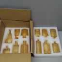 12 Pcs Clear Bud Vases Set, Small Vintage Glass Clear Bud Flower Vases Bulk Multiple Shape Cute Mini Glass Bottles Vases for Rustic Wedding Centerpieces Table Decorations and Home Decor (12, Gold)