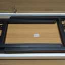 Need Small Folding Computer Desk, 35.8 Inch Writing Table, Teak & Black