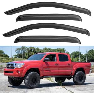 Window Visors Rain Guards for Toyota Tacoma 2005-2023 Double Cab/Full-Size Cab, Out-Channel Window Vent Wind Deflectors Visors Shades for 05-23 Tacoma Crew Cab