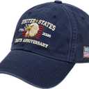 2 x FLAGWIX 250th Anniversary USA Hat - Adjustable Embroidered Patriotic American Eagle Baseball Cap - 4th of July Vintage Eagle Hat for Men Women Veteran Army Military, America 250th Anniversary Cap (Blue)