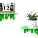 SetGame 2-Pack Acrylic Small Wall Shelves - 7 Inch Floating Shelf for Walls, Home Wall Display Ledges for Storage, Room Dcor, Small Album & Items Organizer Display (Green)