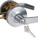 Heavy Duty Commercial Grade 2 Keyed Entry Door Lever, Satin Chrome Finished ADA Commercial Handle, UL 3 Hour Fire Rated Ergonomic Lever for Exterior Door and Front Door, 70mm Latch