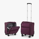 Hanke 16 Inch Underseat Carry On Luggage with Spinner Wheels Airline Approved, Small Rolling Suitcase Softside Underseater Lightweight TSA Travel Roller Suitcase Carry-On Bag (Purple)