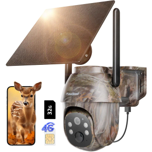 usogood Cellular Trail Cameras Live View Solar Powered, 360° Deer Cameras Game Cameras That Send Pictures to Cell Phone, Night Vision, Motion Activated, IP66 Waterproof, Include SIM Card (Only in US)
