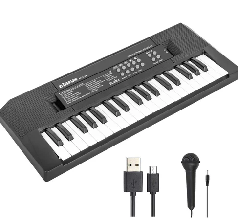 Bigfun Musical Piano 37 Keys Electronic Music Keyboard With Microphone For Kids