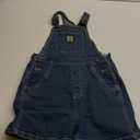 Carhartt Girls Loose Fit Jean Overall Shorts Denim Shortalls (12, Medium Wash Denim Blue)