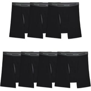 Fruit of the Loom Men's Coolzone Boxer Briefs, Moisture Wicking & Breathable (Large, 7 Pack - Black)