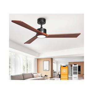 DAMINY Natural Solid Wood 52 inch Ceiling Fan with Light,3 Blade,6CCT,Black Low Profile Ceiling Fan with Light and Remote Control DAMINY Natural Solid Wood 52 inch Ceiling Fan with Light,3 Blade,6CCT,Black Low Profile Ceiling Fan with Light and Remote Control