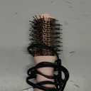 Dual Voltage Travel Hair Dryer Brush, Mini Hot Air Brush Styler & Dryer for European Travel, Hair Trends Nano Titanium 2 Inch One Step Hair Dryer and Styler Volumizer Oval Shape (Pink)