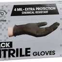ForPro Disposable Nitrile Gloves, Chemical Resistant, Powder-Free, Latex-Free, Non-Sterile, Food Safe, 4 Mil