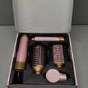 5 in 1 Blow Dryer Brush Set, Upgrade Hair Dryer & Blow Dryer Brush & Air Curling Wrap & Paddle Brush, Detachable Hot Air Brush Styling Tools, High Speed Travel Hair Volumizer Straightener Curler Pink