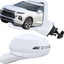 Left Driver Side Mirror Compatible With 2019-2026 Chevy Blazer With Manual Folding Power Glass Heated Turn Signal Blind Spot Mirror Memory Super White Replace#84698493(14Pins)