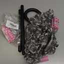 Old Lady Wig Costume Set, 8 Pcs Granny Cosplay Wig with Cane Grandmother Wig Granny Glasses Eyeglass Chain Pearl Necklace Bracelet Earrings for Halloween Christmas Costume Cosplay (Gray Curly Wig)