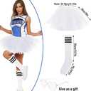 Tutus for Women Adult,5 Layered Tulle Neon Tutu Skirt with Tube Socks & Sunglasses for Running Ballet Dance USA 250th Party