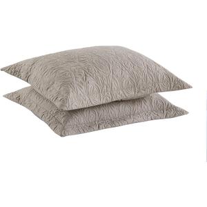 MarCielo 2 Pieces Microfiber Quilted Pillow Shams Soft Pillow Covers with Envelope Closure King Size(Taupe) (36" x 20" (Pack of 2))