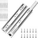 14 inch Ball Bearing Drawer Slides 6 Pairs (12pcs) - 100LB Capacity, Full Extension Side Mount Slides for Kitchen Cabinets, Wardrobes, Office Furniture (Silver 14inch)
