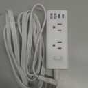 One Beat 10Ft Extension Cord with Multiple Outlets, Flat Plug Power Strip Surge Protector with 10 Ft Long Cord, 6 Outlet 4 USB Ports (2USB C), Multi Outlet Wall Plug for Travel, College, Dorm Essentials
(White)