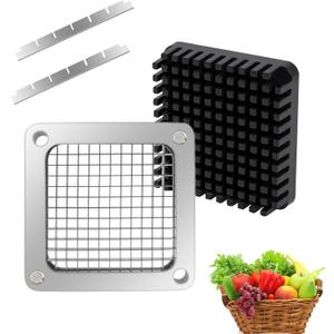 1/4Replacement Chopper Blade,Commercial Vegetable Chopper Dicer Stainless Steel Blade and Pusher Block for Fruit Cutting Machine Tomato onion French Fries Cutter