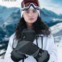 Winter Ski Mittens for Men Women Cold Weather- Warm Snow Mitts Gloves Waterproof & Windproof for Snowboard Snow Sports (Small-Medium, Gray)