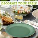 Zhehao 120 Pcs Disposable Paper Dessert Plates and Napkins Set, 7 Inch Party Cake Appetizer Plate with Napkin for Birthday Baby Shower Wedding Easter(Brown, Sage Green)