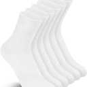 wernies Womens Crew Socks 6 Pairs - Essential Classic Ankle Socks, Soft Cotton for Everyday Comfort 5-9 White