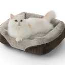 Bedsure Dog Beds for Small Dogs - Rectangle Cat Beds for Indoor Cats, Washable Pet Bed for Puppy and Kitten with Slip-Resistant Bottom, 20 Inches, Camel