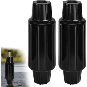 Dock Bumpers Fenders for Post, Dock Fender Bumper Slide-Over Post Pole, Slip-On Dock Leg Pipes and Mounting Brackets, Vertical Protection, Soft UV-Resistant Marine-Grade Vinyl,2 Pack-Black