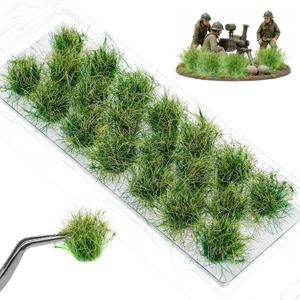 HekouJiub 32 Pcs Static Grass, Diorama Grass Tufts (Autumn Brown)