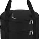 MIAOJIE Round Double Insulated Casserole Carrier, Pie Carrier Bag, Portable Casserole Carrier for Hot or Cold Food Lunch Tote, Lunch Bag for Parties Picnic, Fits 12.5" Baking Dish, Black