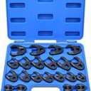 Yuesstloo 21Pcs Crows Foot Wrench Set 1/2" and 3/8” Drive Flare Nut Crowfoot Set Metric 8-32mm 6 Point Crows Feet Wrenches, Flare Nut Wrench Kit for Removing Nuts from Hard-to-Reach Areas