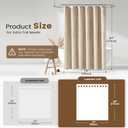 72x84 Tall 3 in 1 Linen Texture Shower Curtain with Liner, Cream/Beige | Long Size, 230GSM Heavy Duty Polyester, Waterproof Clear Liner, Weighted Hem, 12 Plastic Hooks, Hotel Style, Machine Washable